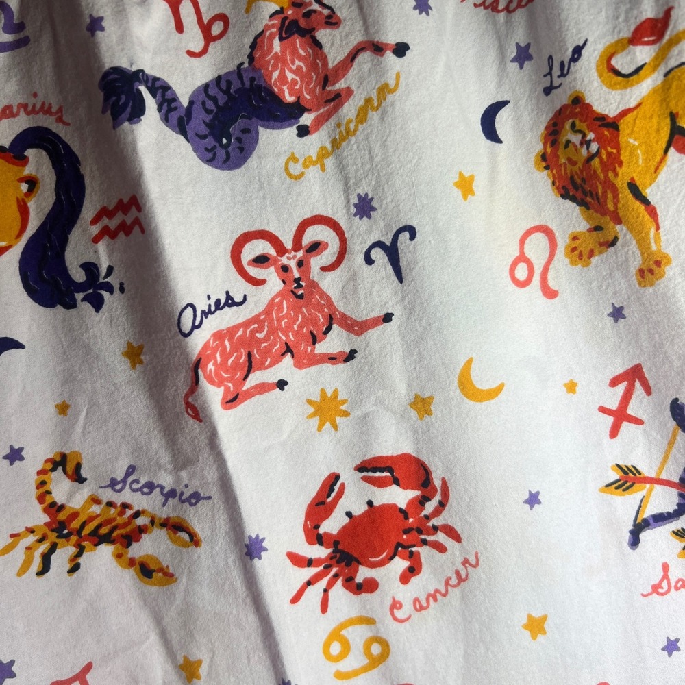 Printfresh Cotton Pajama Pants in What's Your Sign Lavender Zodiac, Women's XL - Picture 4 of 15